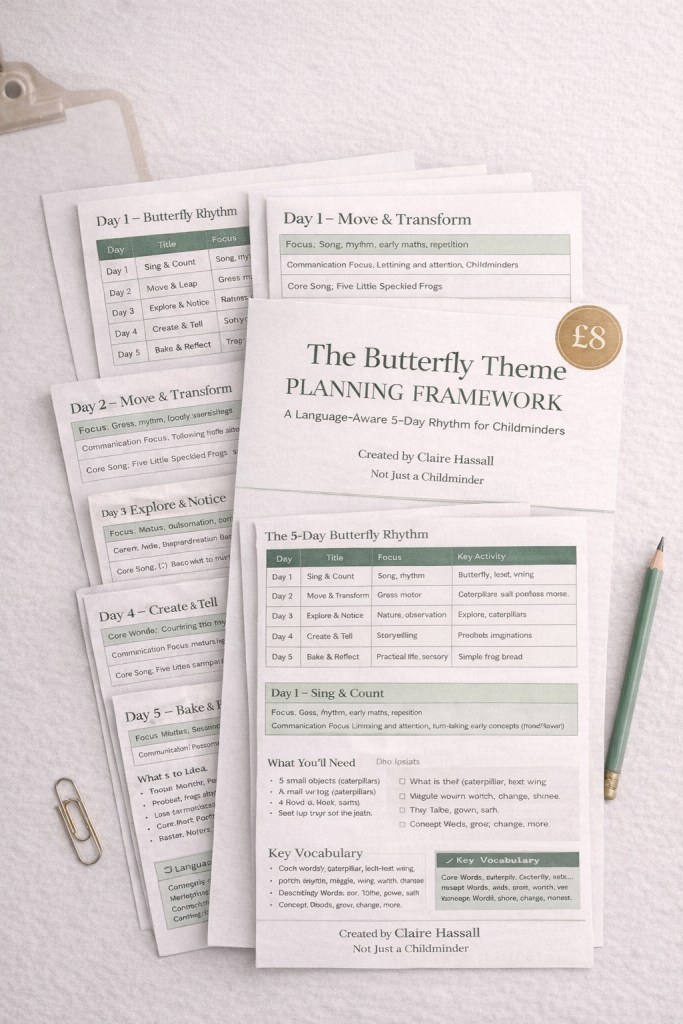 Butterfly Theme Planning Framework for Childminders &ndash; 5 Day EYFS Plan
